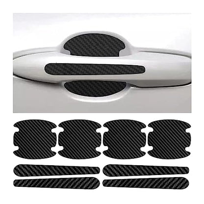 AUCELI Car Door Handle Scratch Protectors, 8 PCS Carbon Fiber Texture Anti-Scratches Bowl Sticker, Non-Marking Car Door Handle Cup Protective Film, Universal Door Handle Paint Cover Guard Sticker