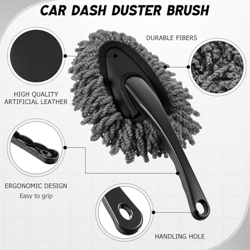 16 Pcs Windshield Cleaner Tool, Car Cleaning Kit with Various Detailing Brushes Set Spray Bottle Cleaner Towel Cleaning Gel Accessories Car Interior Detailing Kit for Windows Vents(Gray) - color: Gray