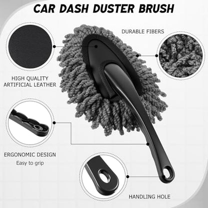 16 Pcs Windshield Cleaner Tool, Car Cleaning Kit with Various Detailing Brushes Set Spray Bottle Cleaner Towel Cleaning Gel Accessories Car Interior Detailing Kit for Windows Vents(Gray) - color: Gray