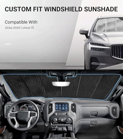 Pigenius Windshield Sunshade for Lexus IS200t/IS250/IS300/IS350/IS F 2014-2020 Front Window Sun Shade - AstraGuard - color: Silver, size: 2014-2020 IS
