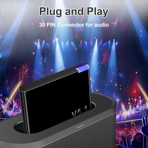 30 Pin Bluetooth Adapter Receiver for Bose iPod Sounddock and Other 30 Pin Dock Speakers, Portable Digital Music System Home Entertainment Speaker, Not for Car or Motorcycle