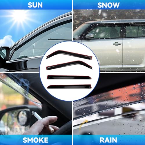 4pcs Smoke Tint Sun Rain Guard Vent Window Visors Compatible with 2008-2015 Scion xB, Outside Mount Tape On Style Acrylic Set of 4 Front+Rear - size: Compatible with 2008-2015 Scion xB