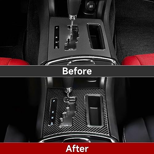 Car Gear Shift Panel Decals for 2011-2014 Chrysler 300 / 300C / 300S / Limited/Base Accessories Carbon Fiber Interior Stickers - color: Gear Shift 2011-2014, B