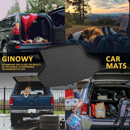 GINOWY-Floor Mats & Cargo Liner for Honda Civic Hybrid Sedan 2025 2026, TPE All Weather Civic Car Floor Mats, Non-Slip Trunk Mat Civic Floor Liners Accessories Black - style: 14) for Honda Civic Hybrid Sedan 2025-2026 Full Set