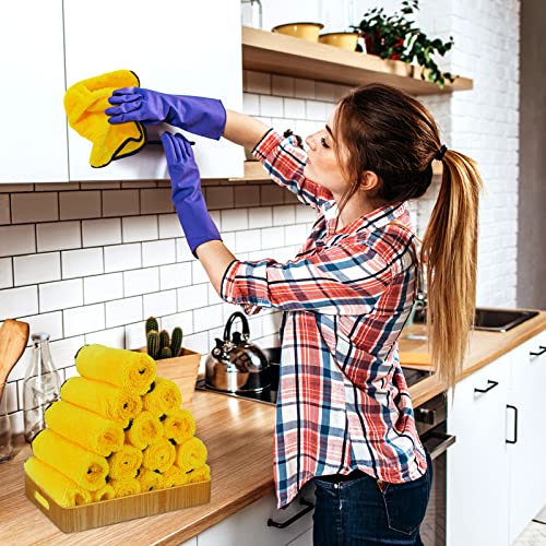 Tallew 40 Pcs Microfiber Towels:16"x16" Microfiber Drying Towels Bulk Micro Fiber Car Cleaning Cloth for Cars Drying Washing Polishing Office Windows Cleaning Household Supplies (Yellow) - color: Yellow
