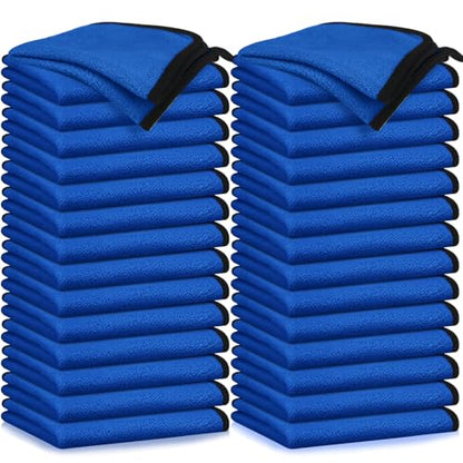 Tallew 40 Pcs Microfiber Towels:16"x16" Microfiber Drying Towels Bulk Micro Fiber Car Cleaning Cloth for Cars Drying Washing Polishing Office Windows Cleaning Household Supplies (Blue) - color: Blue
