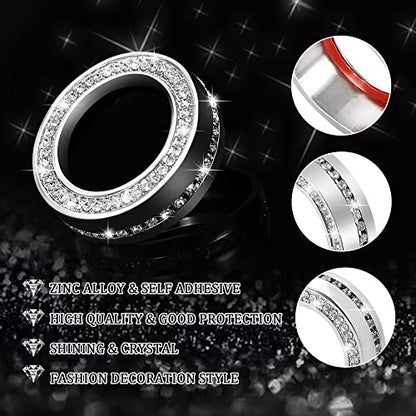 TOMALL Bling Car AC Knob Covers Compatible with Mazda 3 CX-30 Center Console Air Conditioning Knob Button Cover Radio Button Cover Air Conditioner Cover Trim Interior Ring Bling Decoration for Car