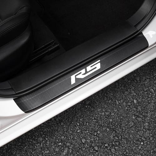 LEXLEY For 2015-2026 Trax 2016-2025 Malibu Carbon Fiber Style Leather Door Sill Protector Anti-Dirty Scuff Plate Cover Guard Sills Protector Trim,Welcome Pedal Protect 4PCS -SLIVER - color: SILVER