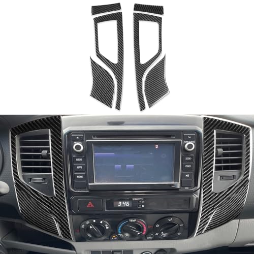 NVCNX Real Premium Carbon Fiber for Toyota 2nd Gen Tacoma Accessories 2012-2015 2013 2014 Car Dash Center Air Vent Panel Cover Interior Trim Thick Overlay Sticker Decal 6PCs - Style B - color: Dash Center Air Vent Panel Trim B - for 2012-2015