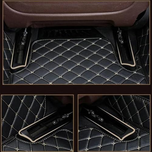 Custom Personalized Floor Mats for Cars, Luxury Full Coverage All Weather Mats, Anti-Slip Set, Customize for 99% of Sedan, Trucks SUV (Black Red Thread) - color: Black Red thread