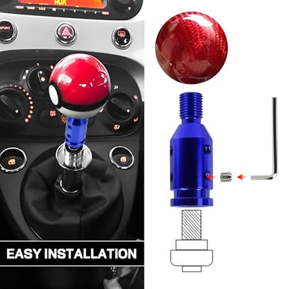 M12x1.25 Shift Knob Adapter, Aluminum Gear Shift Adapter Kit with 4-Sizes Hoses, Universal Gear Shift Knob Cover for Non-Threaded Manual Shifters, Car Stick Shift Knob Adapter (Blue) - color: Blue