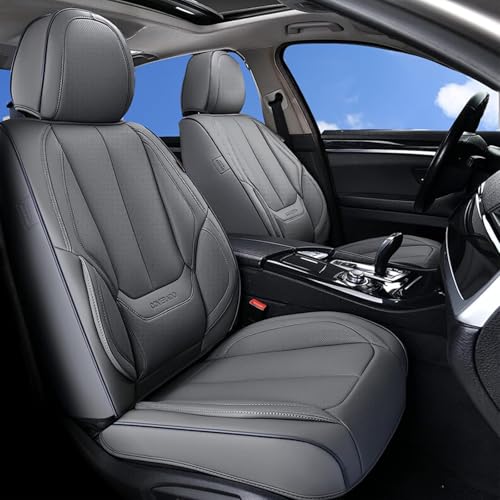 Coverado Seat Covers, Car Seat Covers Front Seats, Car Seat Cover, Car Seat Protector Waterproof, Car Seat Cushion Nappa Leather, Gray Seat Covers Carseat Cover Universal Fit for Most Cars - color: Gray, size: Front