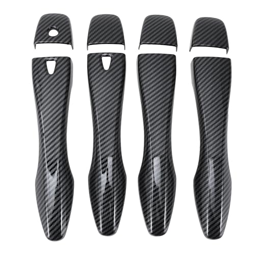 Exterior Door Handle Cover Trim Door Handle Cover for Nissan Altima 2013-2018 Carbon Fiber Black ABS 1 Set - color: Carbon Fiber Black