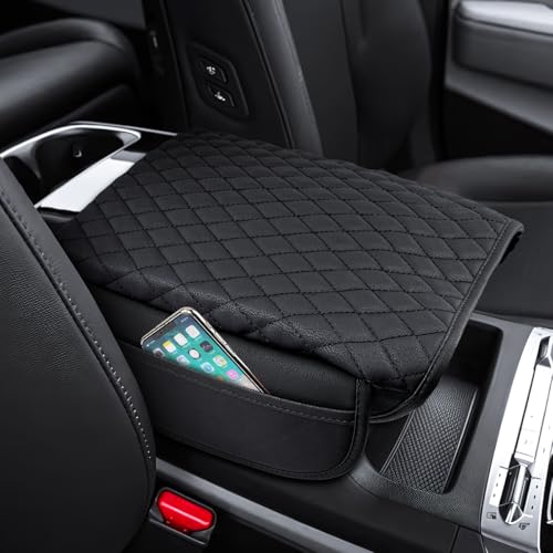 Shademax Center Console Cover for Kia Carnival KA4 2022-2024 2025 2026 Accessories Armrest Cover Console Cushion Pad Leather MPV Armrest Seat Box Cover Console Lid Protector with Pockets Storage Bag - size: Size for Kia Carnival 2022-2026