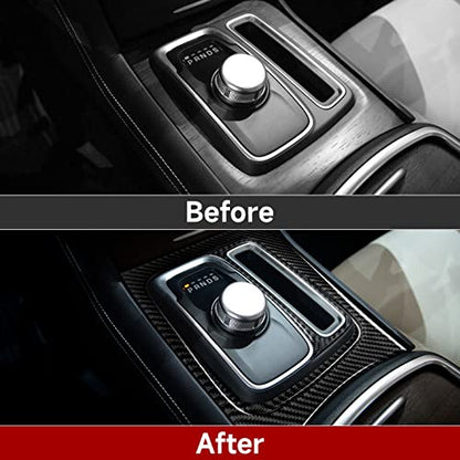 Car Gear Shift Panel Decals for 2015-2023 Chrysler 300 / 300C / 300S / Limited/Touring Accessories Carbon Fiber Interior Stickers - color: Gear Shift Frame