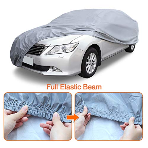 uxcell 3XXL+ PEVA Car Cover Outdoor Waterproof Breathable Snow Heat Resistant 570 x 190 x 160cm