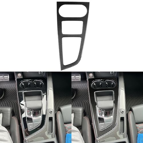 NVCNX Real Carbon Fiber Compatible with Audi B9 A4 S4 A5 S5 2020-2025 / RS5 2021-2025 2022 2023 2024 Car Center Console Gear Shift Panel Cover Sticker Decal Interior Trim Accessories 1PC - color: Center Console Gear Shift Panel for 2020-2025