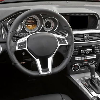 NVCNX Carbon Fiber Compatible with Mercedes-Benz C-Class W204 C250 C300 C350 C63 AMG 2012 2013 2014 Sedan / 2012-2015 Coupe Accessories Dash Instrument Cluster Cover Interior Trim Sticker Decal 2PCs - color: Dash Instrument Cluster Frame Trim - for 2012+