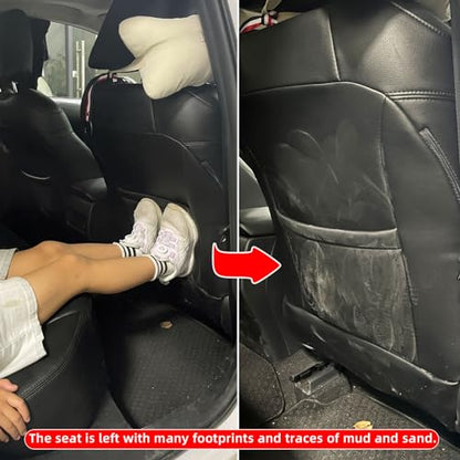 TAIKOO Seat Back Protector + Large Capacity Pocket Storage Organizer,Preventing The Impact of Children Stepping on The Seat Backrest (Style B-Brown) - color: Style B-Brown