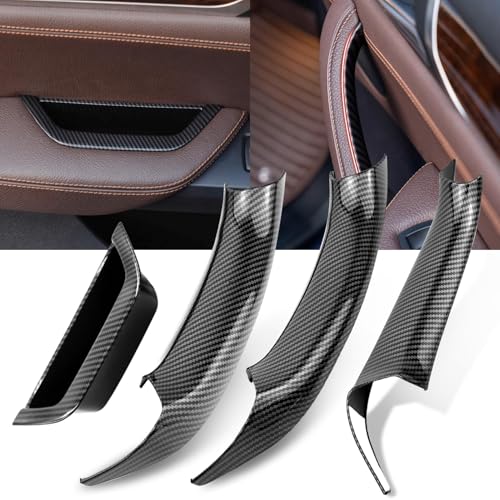Jaronx Compatible with BMW X3 F25/X4 F26 Door Handle Cover,4PCS Driver Side Door Armrest Insert & Interior Passenger Pull Handle Covers for BMW X3 F25 2010-2016,X4 F26 2014-2017 (Carbon Fiber Pattern) - color: Carbon, size: 4 Pieces