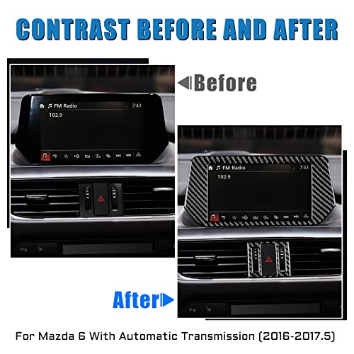 AIRSPEED for Mazda 6 2016-2017.5 with Automatic Transmission, Carbon Fiber Center Console Navigation Screen Frame Cover Center Air Vent Frame Cover Interior Trim - color: Navigation Screen