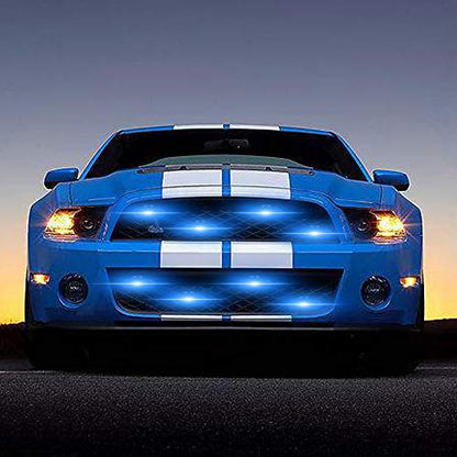 Blue 16LED Grille Strobe Lights Dash Deck Visor Police Flash Lights Car Truck Ambulance Emergency Warning Strobe Lights With Remote Control Wireless 12V - color: blue, size: 8 in 1
