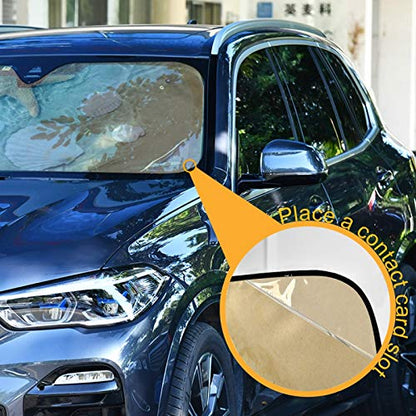 Starfish Seashell Summer Beach Car Windshield Sunshade Foldable Reflective Sun Shade Blocks UV Rays - color: Beach