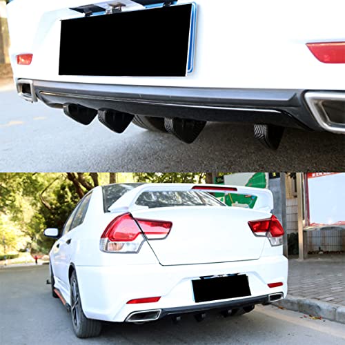 4pcs Car Rear Lower Bumper Wing Lip Diffuser, Anti-Crash Accessories Spoiler Shark Fin Protector, Rear Bumper Splitter Lip Wing with Screw, Universal Auto Decoration for Car SUV Truck - style: Carbon Fiber