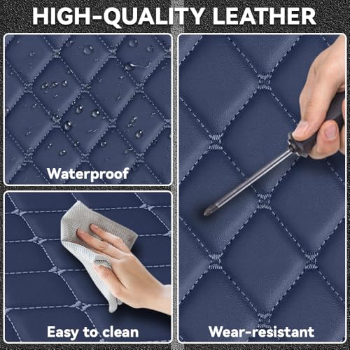 Car Floor Mats Fit for Nissan Kicks 2022-2025 All Weather Durability Leather Car Floor Mats, Skidproof Pedal, Waterproof, Wear-reistant(Blue) - color: Blue