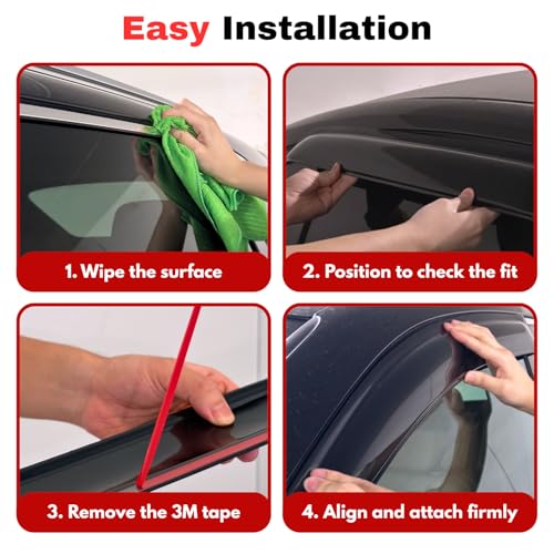 KPY Rain Guards Fit for 2020-2025 Subaru Outback, Out-Channel Window Visors Vent Wind Deflectors 4PC, Car Accessories for 20-25 Outback - size: 2020-2025 Outback