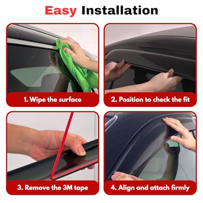 KPY Rain Guards Fit for 2019-2025 Toyota RAV4, Out-Channel Window Visors Vent Wind Deflectors 4PC, Car Accessories for 19-25 RAV4 - size: 2019-2025 RAV4