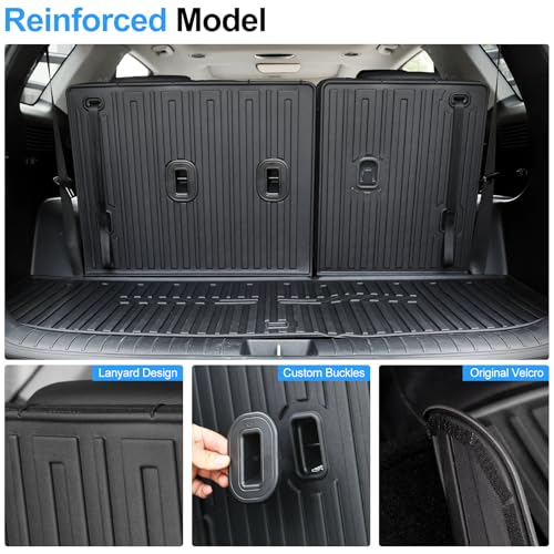 Cargo Mat for 2020-2025 Hyundai Palisade, All Weather TPE Rear Cargo Liner with Seat Back Cover for Hyundai Palisade Accessories (Include Lower Trunk Mat) - size: Fo Hyundai Palisade Cargo Mats 2020-2025