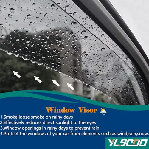 Window Visors Rain Guards fits 2008-2023 Dodge Challenger, Out-Channel Side Window Wind Deflectors Vent Shades Accessories, Dark Smoke 2 Pcs - size: 2008-2023 Dodge Challenger
