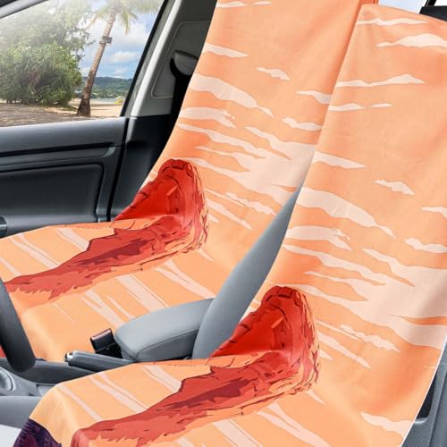 Hahafelt 2 Pack Car Seat Towel Covers with Storage Bag, 63 x 32 Inch Universal Non Slip Waterproof Sweat Protector for Car Truck, Gym Swimming Running, Machine Washable (Arch) - style: Arch