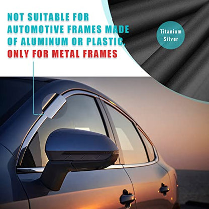 Ziciner Car Window Sun Shade（Only for Metal Frame）, 2 Pcs Auto Side Rear Magnetic Windshield Curtains, Sun Heat Blocker and UV Rays Protector, Universal Window Covers for Car, SUV (Black-Back Window) - color: Black-Back Window