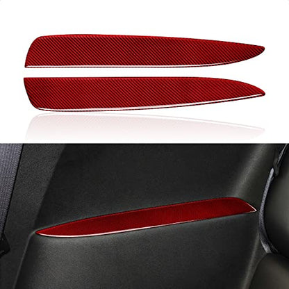Car Rear Armrest Sticker Carbon Fiber Decal Interior Trim Cover for Chevrolet Camaro 2010 2011 2012 2013 2014 2015 Accessories - color: Rear Armrest