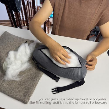 1Pcs Lumbar Roll Support Pillow Cover– Low Back Lumbar Support for Office Chair & Car Seat Back Support Cushion, Relieving Back Pain & Improving Posture,(Pillow Case Only)