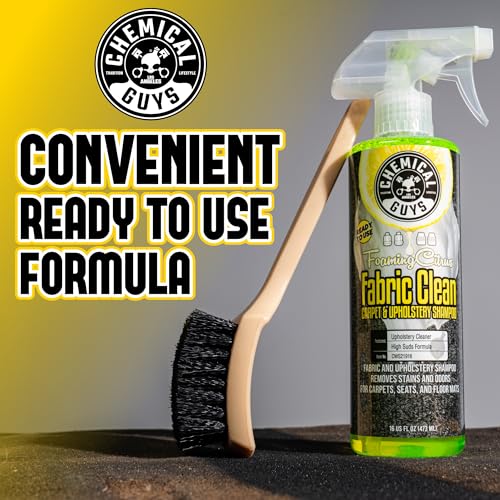 Chemical Guys Foaming Citrus Fabric Clean Carpet & Upholstery Cleaner - Car Carpet Cleaner Spray for Seats and Floor Mats, Removes Stains &Odors, Safe for Cars, Home and Office, 16 oz Citrus Scent - size: 16 Oz