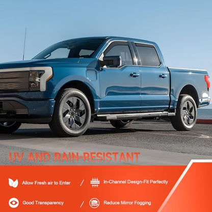 in-Channel Rain Guards Compatible with Ford F150 SuperCrew 2015-2026, Durable Side Windows Rain Guard Wind Deflectors 2025 F150 Crew Cab Window Deflectors - 4 PCS - size: Fit for Ford F150 Crew Cab 2015-2026