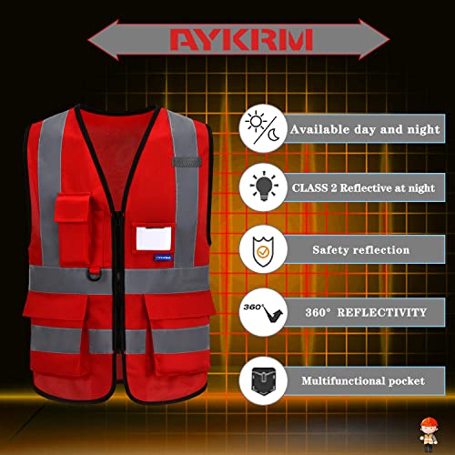 A-SAFETY XSmall construction vest red - color: Red, size: X-Small