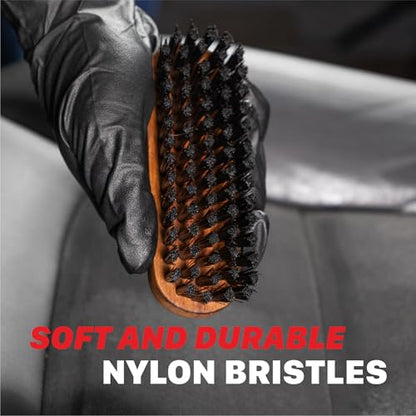 Maxshine Universal Leather & Upholstery Brush – Durable Nylon Bristles for Car Detailing – Ideal for Cleaning Seats, Carpets & Interior Surfaces – Gentle, Effective Detailing Tool
