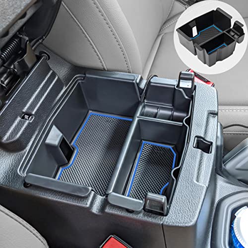 EDBETOS Center Console Organizer Tray Compatible with Jeep Wrangler JL/JLU 2018-2023 2024 2025 2026 and Gladiator JT Truck 2020-2026 Insert Accessories - Won't Covers the light inside (Blue Trim) - color: Blue