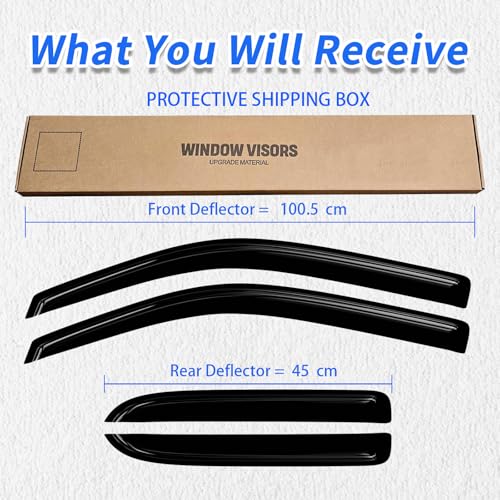 Window Rain Guards Compatible 2004-2014 Ford F150 SuperCab Extended Cab 4PC Side Wind Deflector Visors Shade Vent w/ 2 Half-Size Rear Doors & 2 Full-Size Front Doors - size: 04-14 F150 SuperCab Extended Cab