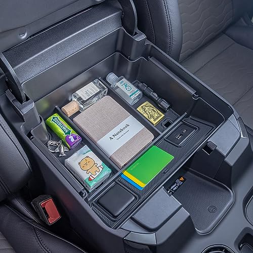 PIMCAR Full Center Console Organizer for 2022-2026 Refreshed Chevy Silverado/GMC Sierra 1500, 2024-2026 Silverado/Sierra 2500HD 3500HD (Full Console w/Bucket Seats ONLY) - color: 22-26 1500 Refreshed & 24-26 2500HD/3500HD Black