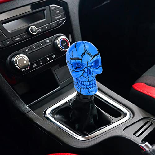 Arenbel Skeleton Car Racing Shift Stick Speed Grip Knob Skull Gear Lever Shifter Handle Fit Most Manual Auto Transmissions, Blue - color: pattern blue