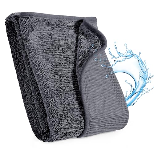 JOYMOOP Microfiber Towels for Cars, 63" x 29.5" Car Drying Towel, Dark Gray Reusable Car Towel, Quick Drying Car Car Microfiber Cleaning Cloth for RVs, SUVs, Trucks - color: New Car Towels - Dark Grey, size: 63"x29.5" - 1pcs