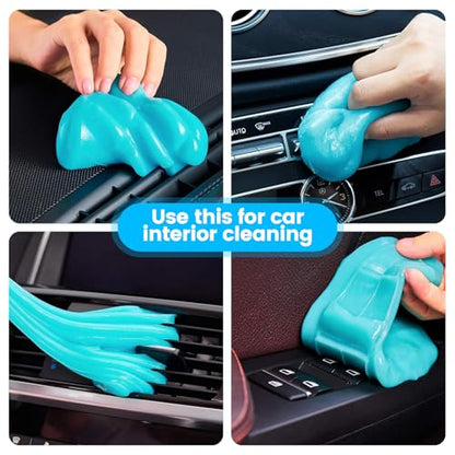 Car Cleaning Gel Clean Putty, Universal Car Interior Cleaner Slime, Perfect Cleaning Kit Supplies, Auto Detailing Tools Accessories, Dust Remover Gifts for Men Women Blue
