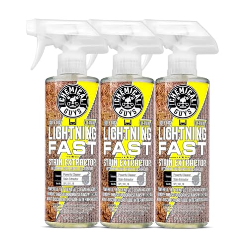 Chemical Guys SPI_191_1603 Lightning Fast Carpet and Upholstery Stain Extractor, (Fabric, Upholstery, & Carpet), Safe for Cars, Home, Office, Furniture & More, 16 fl oz - size: 16 Fl Oz (Pack of 3)