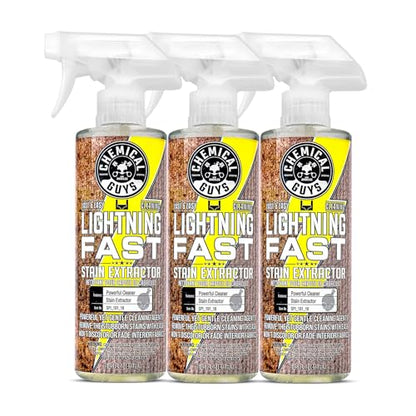 Chemical Guys SPI_191_1603 Lightning Fast Carpet and Upholstery Stain Extractor, (Fabric, Upholstery, & Carpet), Safe for Cars, Home, Office, Furniture & More, 16 fl oz - size: 16 Fl Oz (Pack of 3)