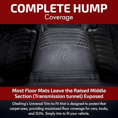 Gledring USA - Universal Rear Hump Mat, Trim to Fit Driveshaft Tunnel Protector for Cars & SUVs - Odor-Free, Non-Slip, All-Weather Rubber, Protects from Rain, Mud, & Snow